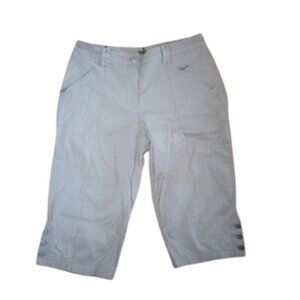 ---  Beige Stretch Cargo Shorts Size 12